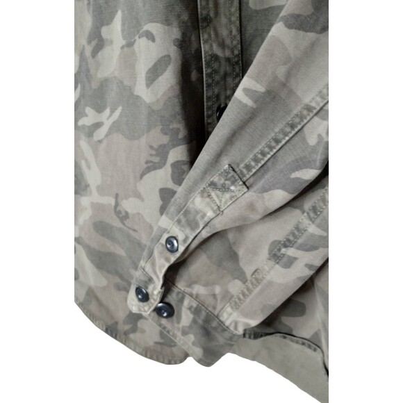 All-Son Camo Shacket Twill Shirt Jacket Camouflage Shacket Roll Tab Sleeve Sz M - Picture 7 of 9